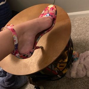 Madden girl pink floral heels 8.5